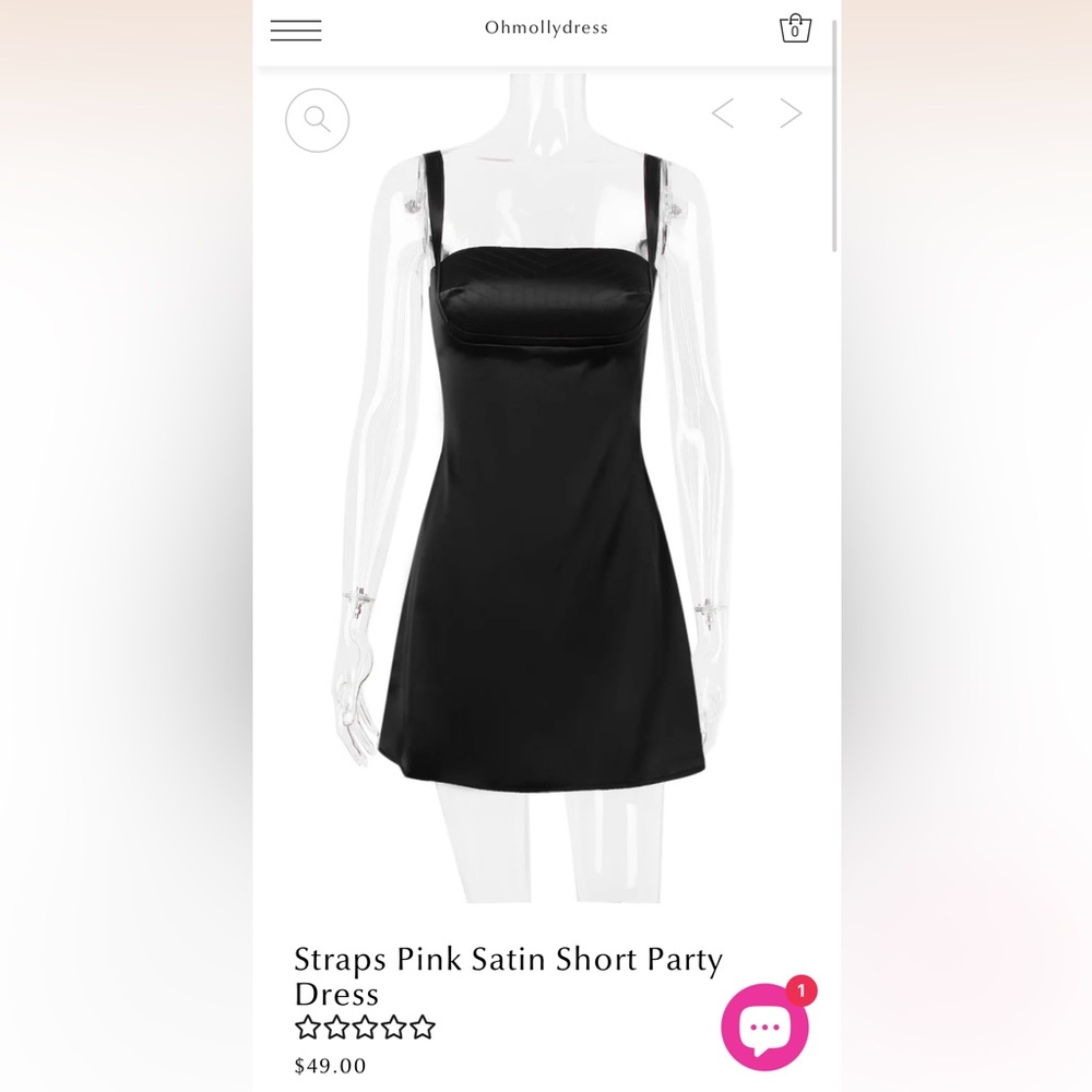 Oh Molly, Black, satin short party dress